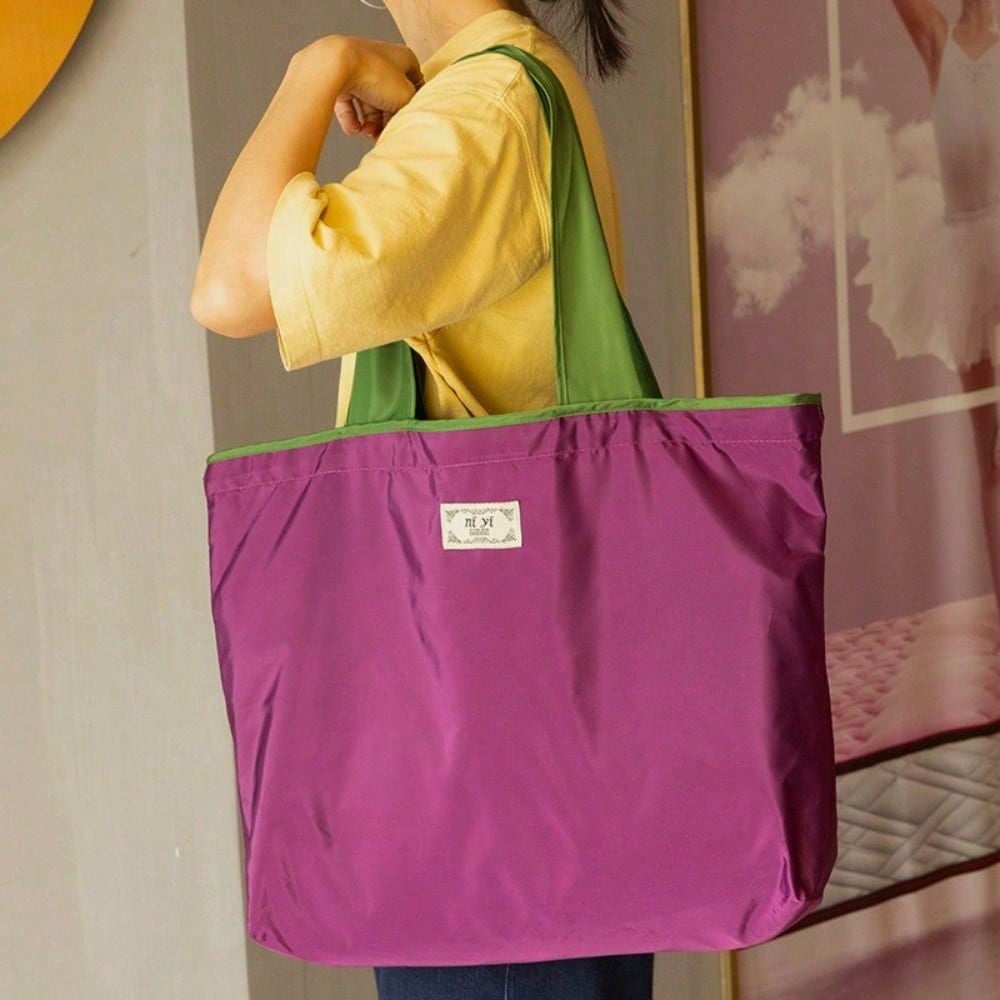 Supermarket Shopping Bag,Reusable Grocery Bags- Large Capacity Foldable Grocery Tote With Adjustable Shoulder Strap