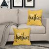 1pc 1 Pieces Linen Yellow Alphabet Sunflower Throw Pillow Cover Home Decor