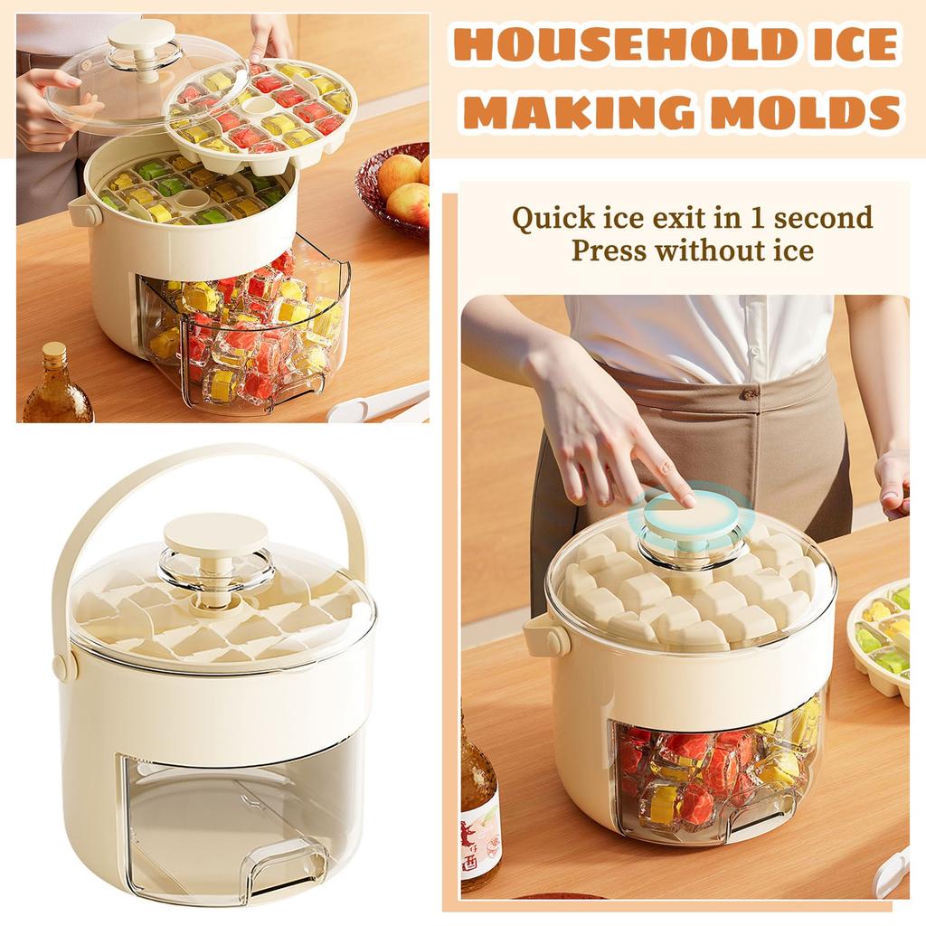 Přenosný Push Kbelík na led a design formy na led, Snadné vytlačování ledu a vyjímání z formy, Snadné na ledové koule