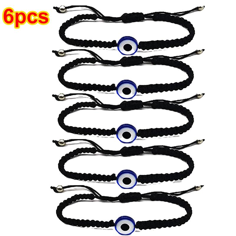 12Pcs/Set Handmade Turkish Lucky Evil Eye Bracelets For Women Men Blue Eyes Braided Red Rope Lucky Bracelet Friendship Jewelry