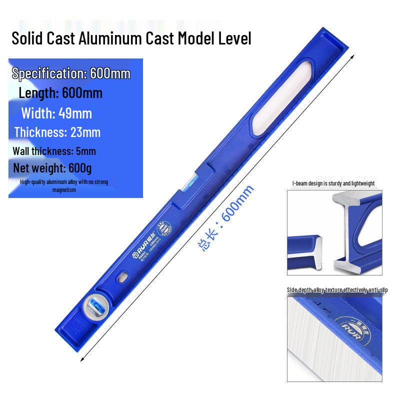 High Precision Solid Cast Aluminum Magnetic Spirit Level for Wall Tile Decoration