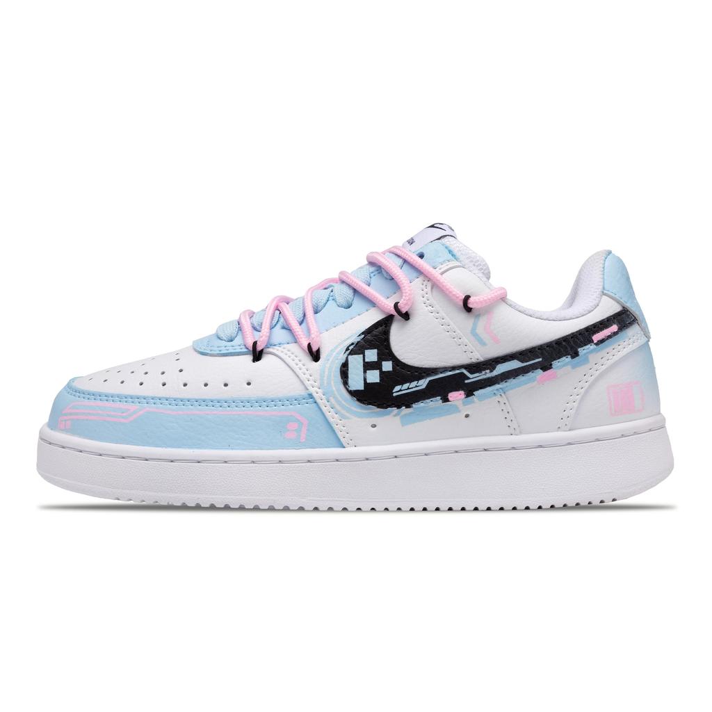 Nike Court Vision 1 Electronic Route Slip Resistant Abrasion Resistant Low Top Skateboard Shoes Men's Blue Pink DH2987-101(Team508-)