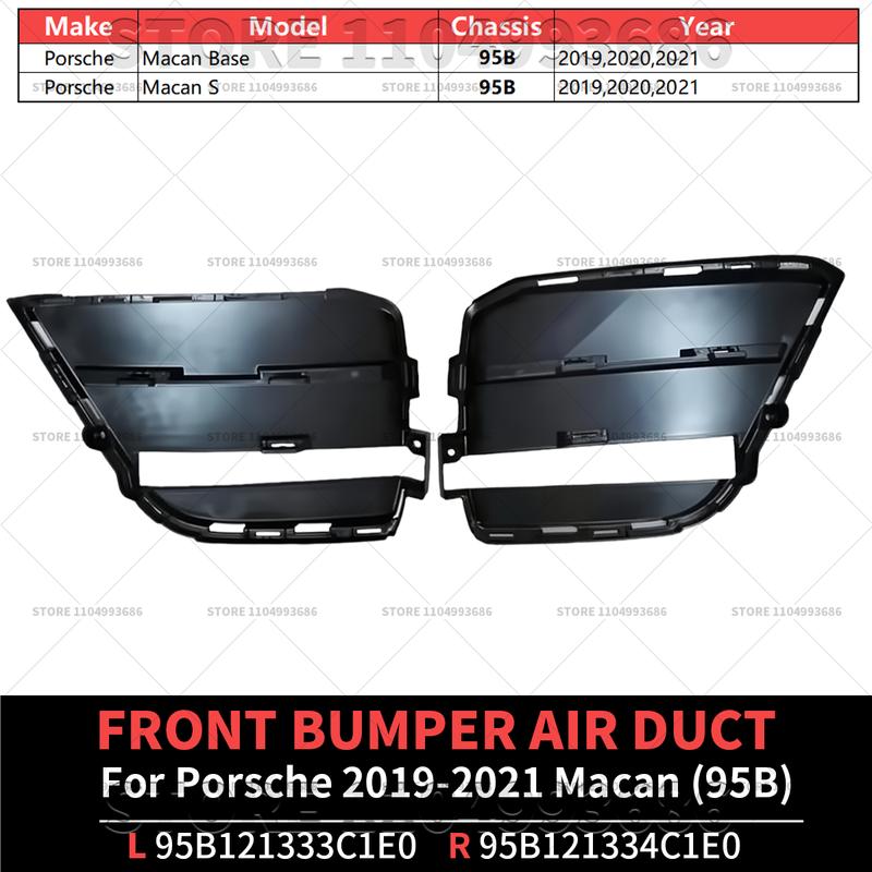 For 2019-2021 Porsche Macan (95B) Front Bumper Air Duct Left and Right OEM 95B121333C1E0 95B121334C1E0 95B121333C 95B121334C