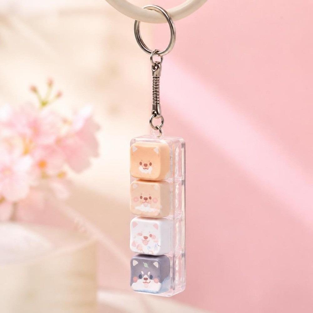 Stress Relief Fidget Button Keychain Pendant Bag Key Decor Keyboard Clicker Keychain Friends Gift