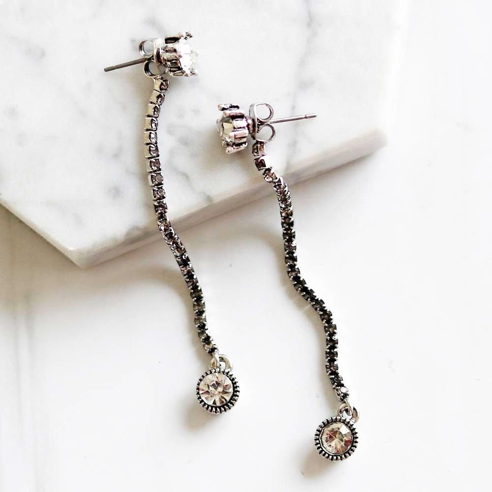 Sooho Soy Silver Long Drop Earrings