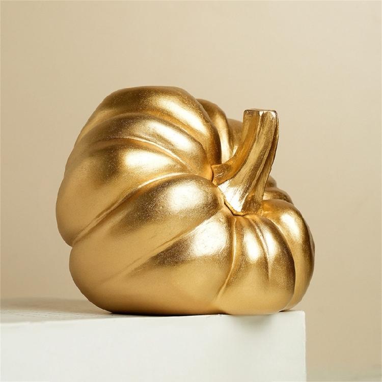 Gold Pumpkins Artificial Pumpkins Decorative Pumpkins Faux Pumpkins Thanksgiving Halloween Holiday Table Centerpieces