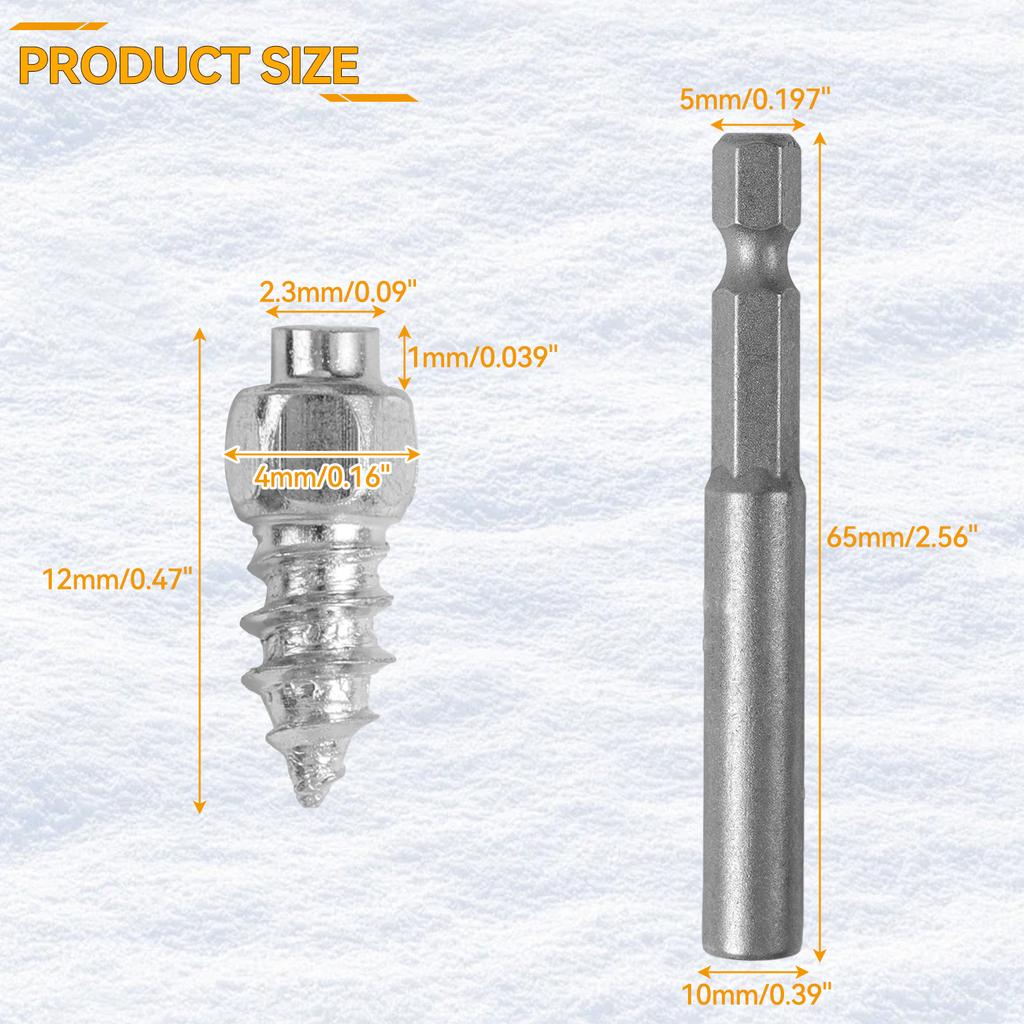 100PCS Rad Reifen Spikes Spikes Winter Lugs Schraube Schnee Eis Anti-Slip Stollen Für Auto Motorrad SUV ATV lkw Stiefel 4x9/12mm