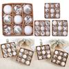 Lively Holiday Display Nine Charming Six Centimeter Clear and White Christmas Baubles To Brighten Up Any Space