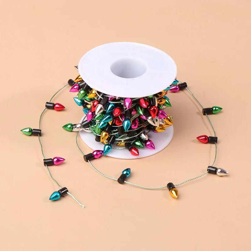 5m/Roll Party Supplies Christmas Lights Garland DIY Small Bulb Ornaments Non-usb Colorful Christmas Tree Decoration