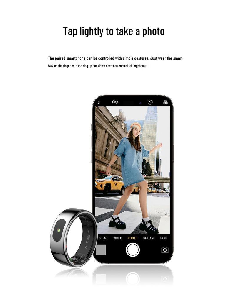 QRING R08 Smart Ring: Wodoodporny z monitorowaniem tlenu we krwi, snu, tętna, alertami o wiadomościach, sterowaniem gestami.