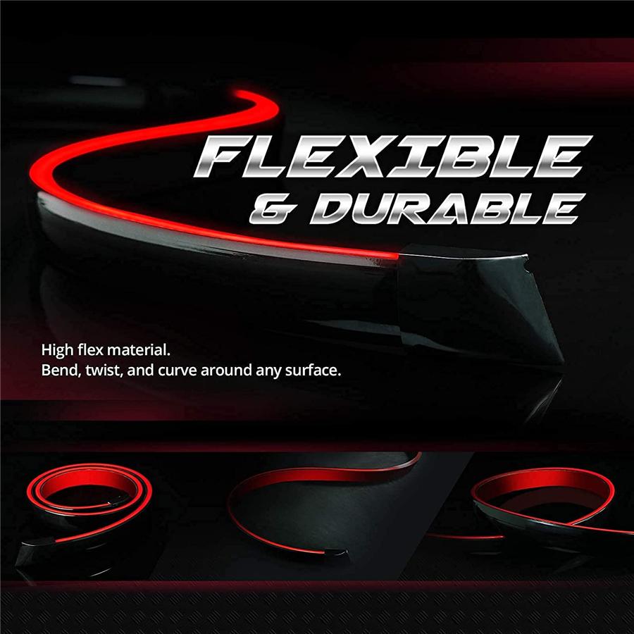 1.2m 3.9ft Universal Glossy Black LED Trunk Roof Car Spoiler Lip Tail Wing Lid