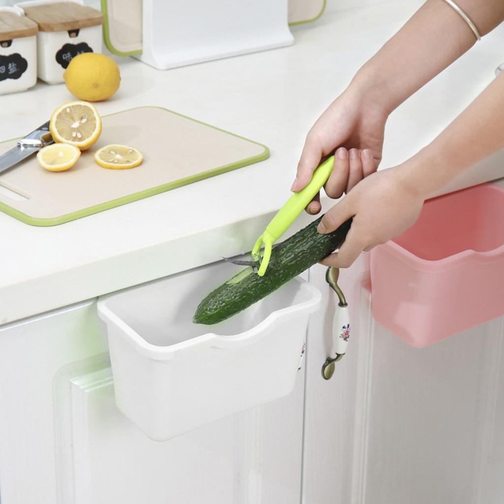 Hängender Mülleimer Platzsparend Großes Fassungsvermögen Offener Müllabfallbehälter für Zuhause Küche Badezimmer Kleine Größe Weiß