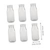 BESTonZON 6-Piece Heat-Resistant Milk Bottles, 250ml, Glass Milk Jug, Glass Pudding Jar, Pitcher, Vintage Milk Bottles with Caps, Drinking Bottles, Te