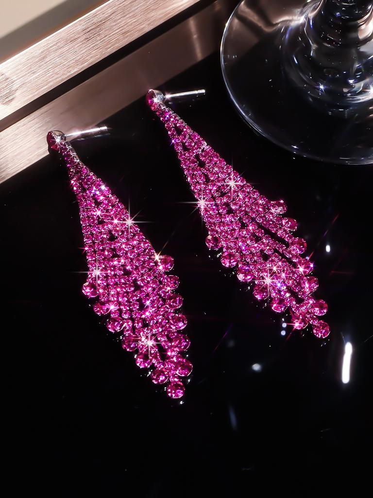 Temperament Super Błyszczące Diamentowe Długie Kolczyki