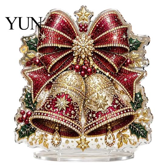 Seasonal Home Table Decorations Christmas Faux Diamond Painting Tabletop Ornaments, Beginner-Friendly DIY Acrylic Rhinestone Art Decorative