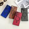 Sheepskin Leather Case For For Samsung Galaxy S26 S25 S24 S23 S22 S21 Plus Ultra For  Magnetic Wireless Charging Cover