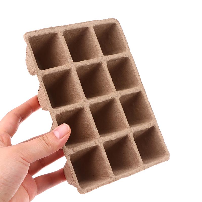 5 bucăți tavă de pepinieră cu 12 găuri, pulpă biodegradabilă pentru grădinărit, tavă de semănat, plantator de semințe, instrumente pentru sistem de creștere hidroponică