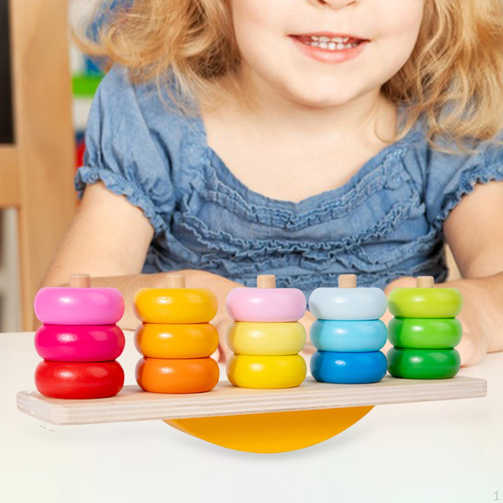 

Kids Five Pillar Balance Blocks Toy Educational Practical Gift Portable Fine Motor Skills Girls