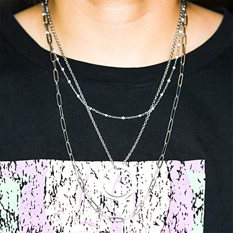 European American Style Minimalist Versatile Stainless Steel Paperclip Chain Necklace