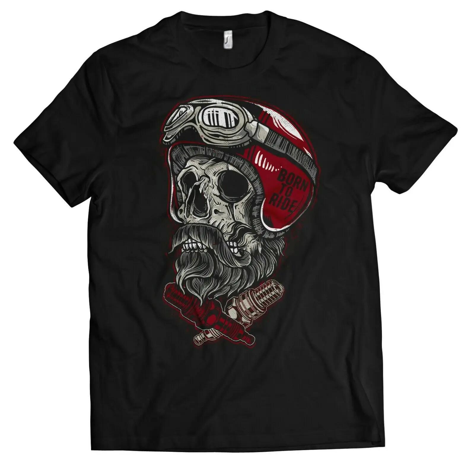

Biker Skull Helmet Beard Motorcycle Chopper Screwdriver Bit MC Mens T-Shirt Summer Cotton Short Sleeve O-Neck T Shirt New S-3XL S чорний