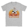 Cuphead Vintage Sunset TShirt Beach  Hip Hop T Shirts Men Cotton O Neck Oversize Tees Short Sleeve Vintage Tops