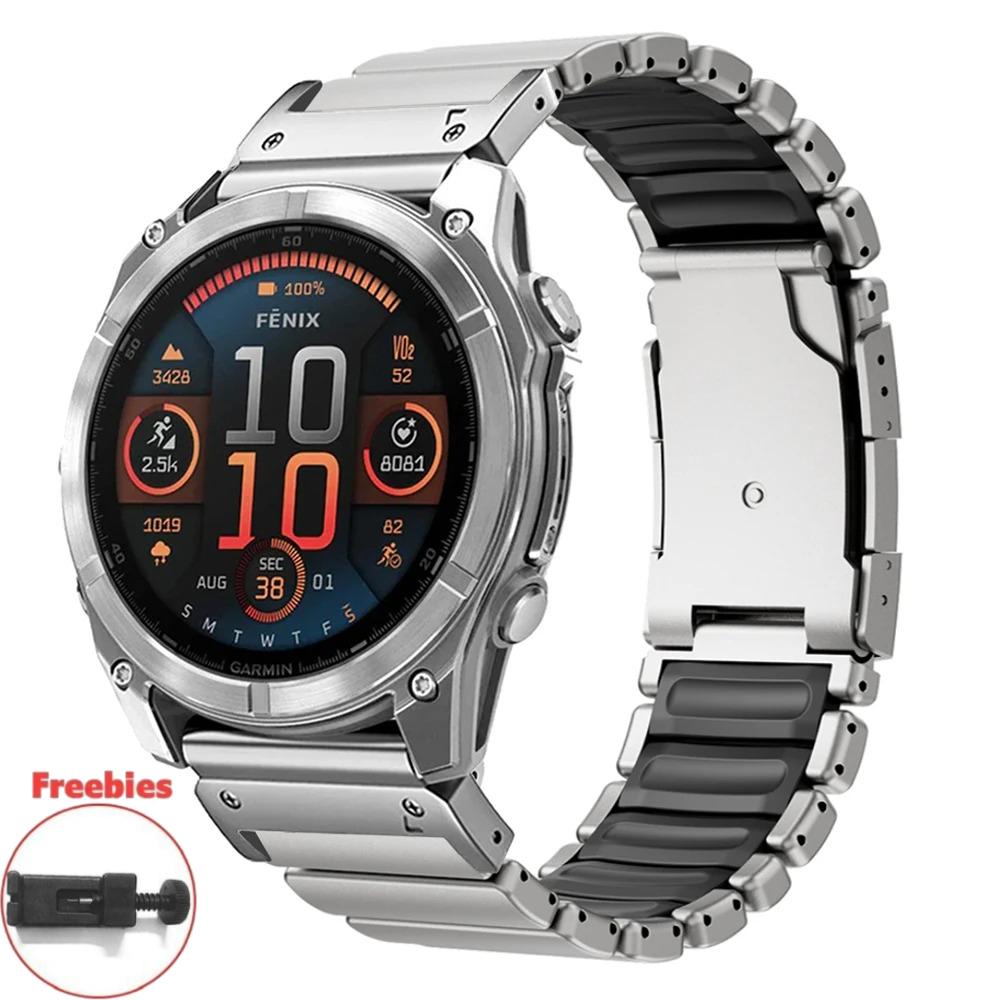 Titanium 26mm Quick Fit Band for Garmin Watch Fenix 8 7X Pro Tactix 7 EPIX Pro 51mm Enduro 3 2X Instinct 3 2X 50mm Metal Strap