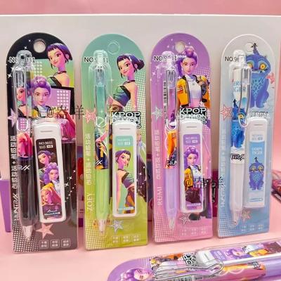 @Kpop Demon Hunters 0,5 mm Automatisches Bleistiftset Sanftes Schreiben Schreibwaren für Grundschüler Anime Cosplay Zubehör