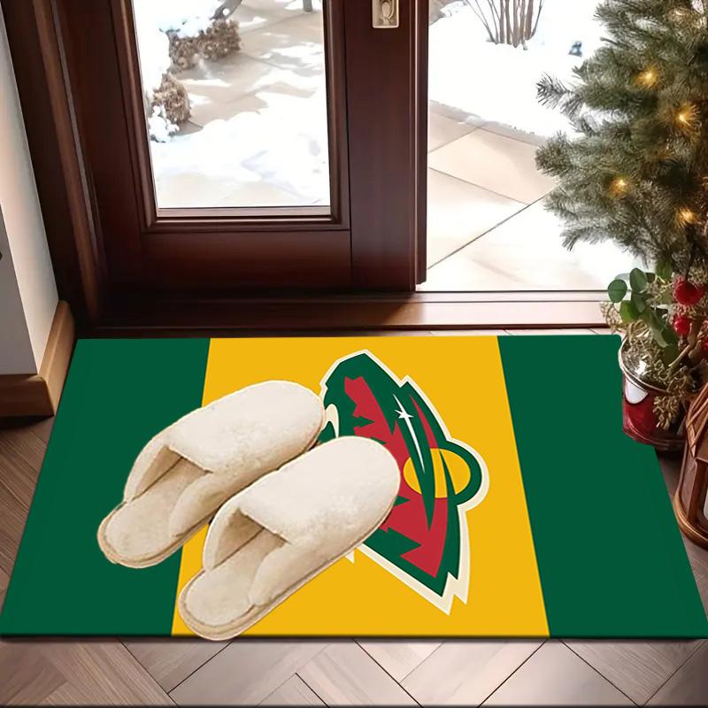 Minnesota Hockey Team Area Rug Suitable for Indoor And Outdoor,Carpets for Kitchens, Homes, Offices, Living Rooms,Home Decor,Christmas Gift