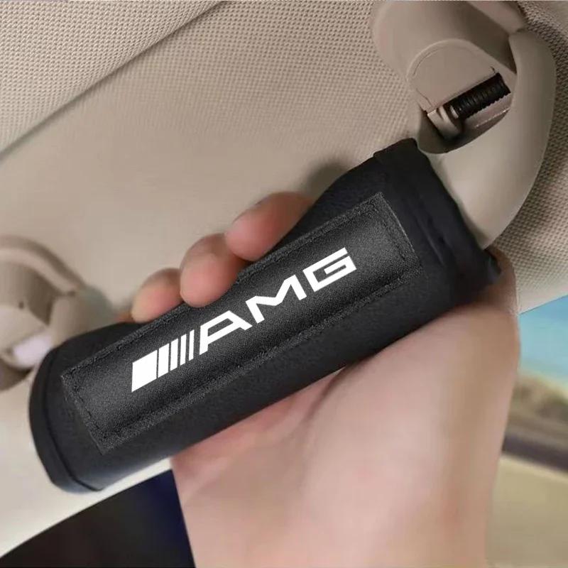 AMG Badge Car Pull Gloves Roof Armrest Handle Protect Cover for Mercedes Benz New A/B/C/E/S W205 W211 W203 W204 Class C200L GLC