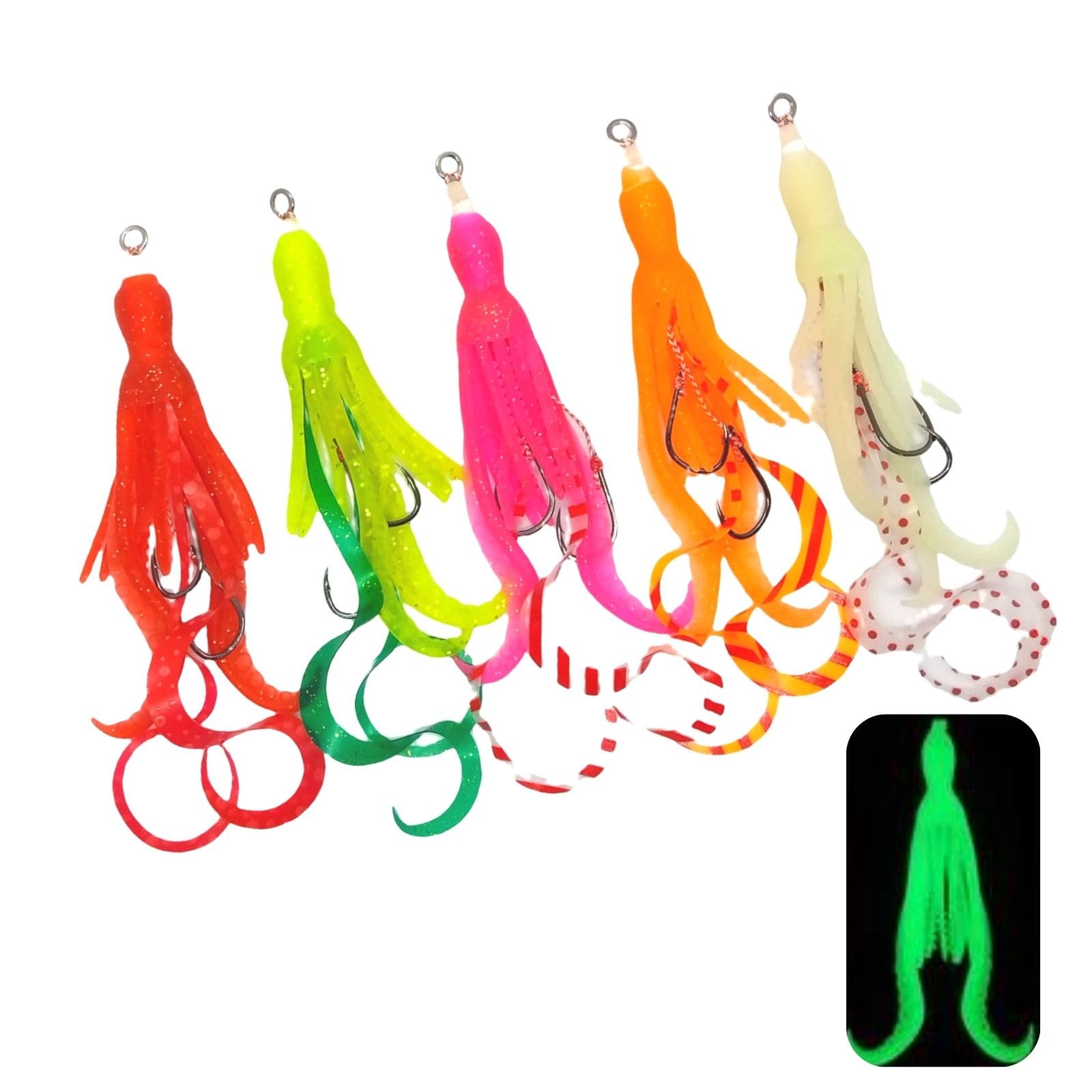 

Глубоководная приманка Octopus Bait UV Мягкая приманка с крючками для Тайрабы (Набор 5)