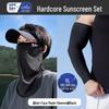 HANDUNYOU Andningsbar Isilke Solskydd Ansiktsmask, Ärmar & Hatt Set