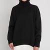 Maglione da donna autunnale e invernale a tinta unita con collo alto comodo Maglione primaverile a tinta unita lavorazione a maglia larga