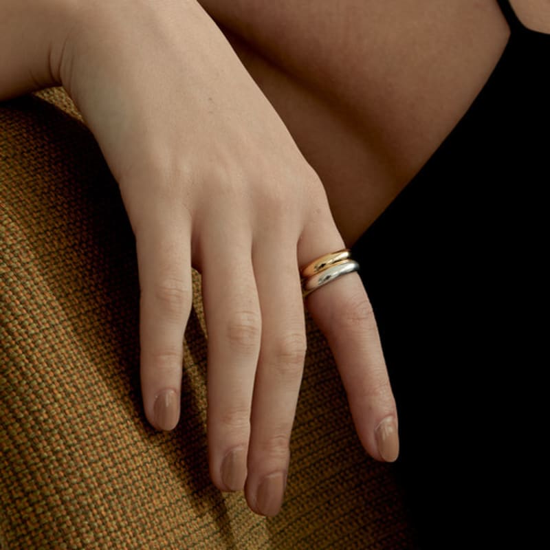 LUNNE Silver Simple Calm Band Ring #LSR10