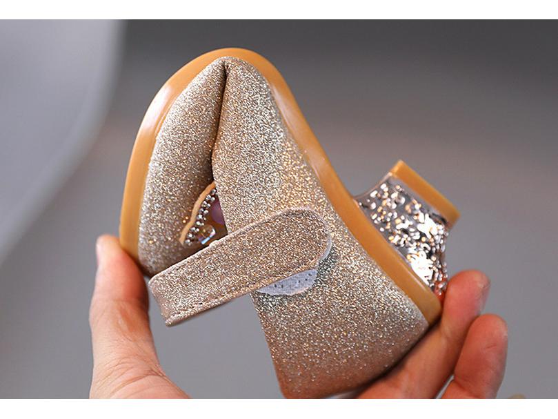 2023 Princess Crystal High Heels with Bow - Formal Leather Shoes for Girls' Runway and Performance