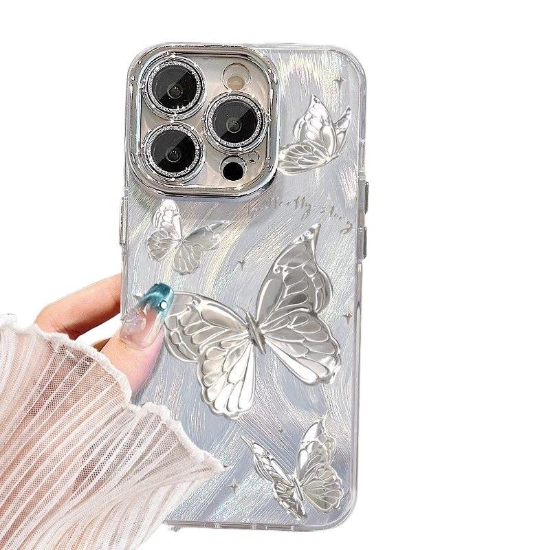 Japanese and Korean Girl Dreamy Butterfly Suitable for Apple 16promax15 14 Mobile Phone Case Advanced Protective Case
