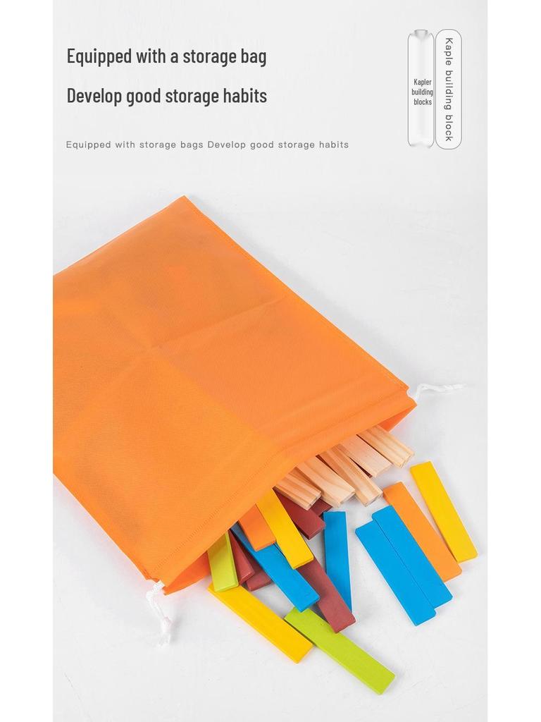Versatile Wooden Building Sticks for Kids - Educational Blocks for Ages 3-6