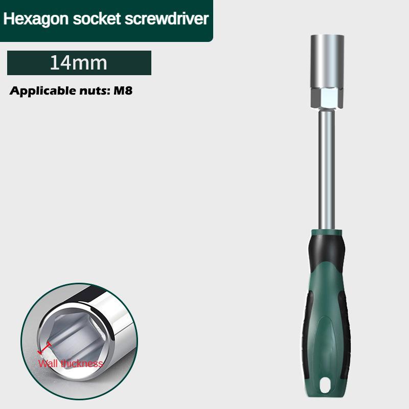 Hexagonal Socket Screwdriver 5-14mm Multi-size Wrenches Nut Driver for Automotive Mechanical Home Repair Hex Key Hand Tools