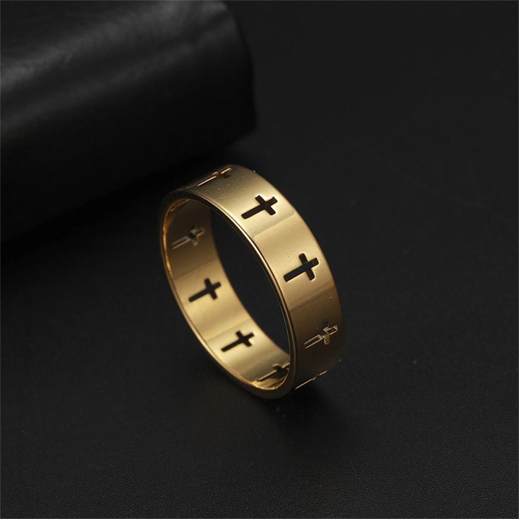 Classic Christian Cross Rings for Women Men Stainless Steel Jesus Supernatural Protection Amulet Jewelry Party Gifts