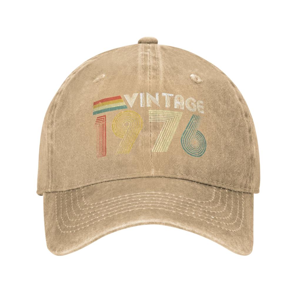 Sommer Vintage 1976, 50. Geburtstag Geschenk Baseballkappe Sonne Dropshipping Gewaschene Trucker-Kappe Unisex-Teenager Street Style Snapback-Kappe
