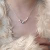 Elegant Pearl Heart Necklace - Trendy Irregular Choker for Women