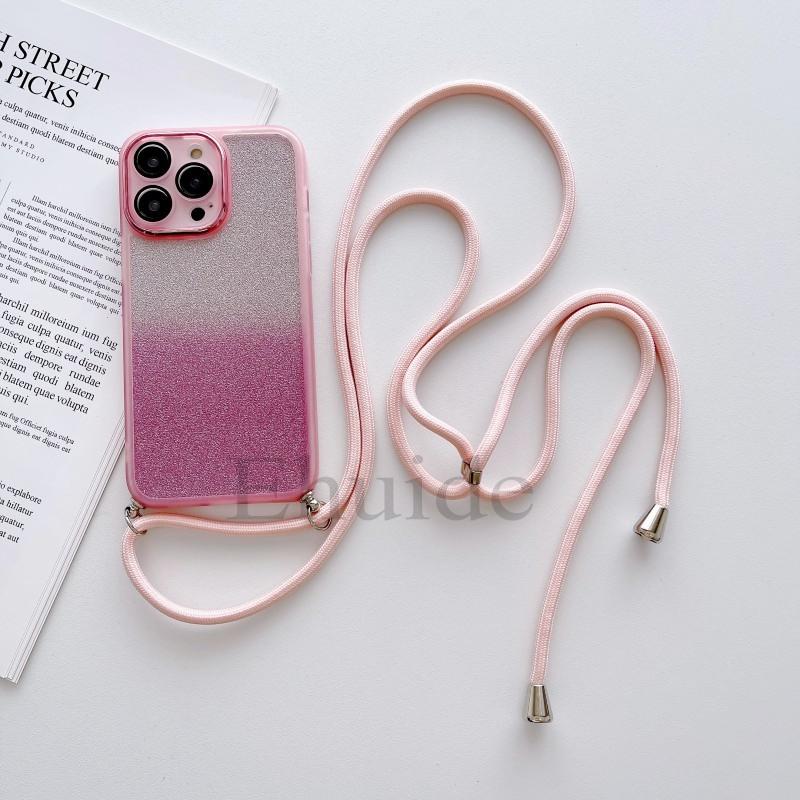 Phone Case Cswo02 Crossbody Strap Lanyard Case For Xiaomi Redmi Note 15 14 13 12 15C 13C Mi 13T 14T 15T Pro Lens Protect Glitter Cover