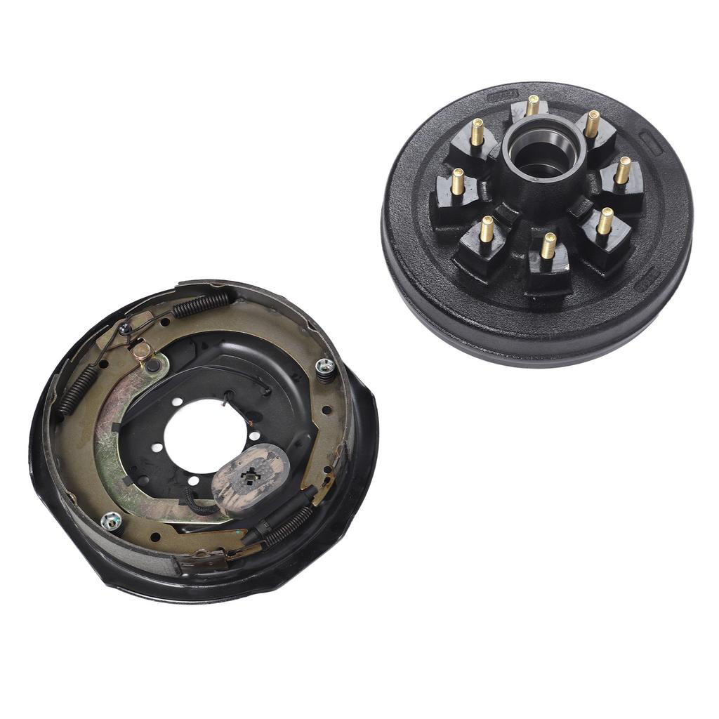 17PCS Trailer Axle Brake Kit with 8 On 6.5in Hub Drum for 7000 Lbs Cargo Boat Trailer Spindle