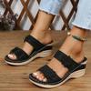 Women's Floral High Heel Wedge Slippers - Breathable, Comfortable, Retro Summer Style