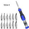 13-in-1 Telescopic Screwdriver Set Multi-function Mini Screwdriver Kit with Phillips Flat Torx Triangle Bits Portable Repair Tool for Home DIY