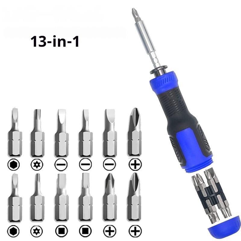 13-in-1 Telescopic Screwdriver Set Multi-function Mini Screwdriver Kit with Phillips Flat Torx Triangle Bits Portable Repair Tool for Home DIY