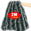 60/2M Christmas Tinsel Ribbons Garland Green Cane Wreath Xmas Tree Hanging Pendent Ornaments Wedding Party Home Decor Supplies