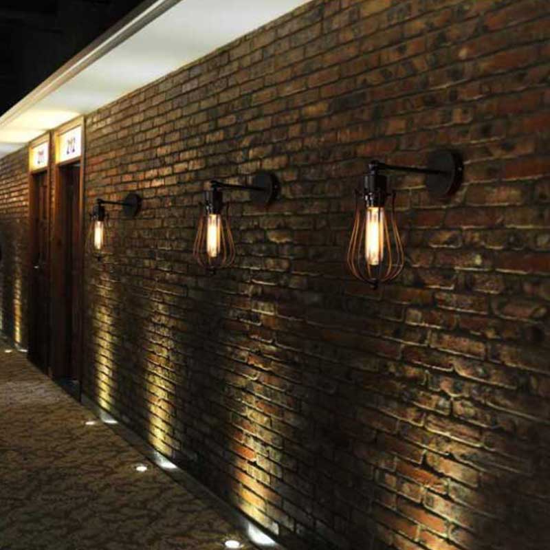 Lampă de perete cușcă LED Vintage Loft Corp de iluminat industrial Abajur E27 Applique Applică modernă de interior pentru casă