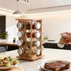 A84X-Seasoning Bottle Storage Rack Wooden Kitchen Condiment Rack Rotatable Fragrance Finishing Rack Multi-Layer