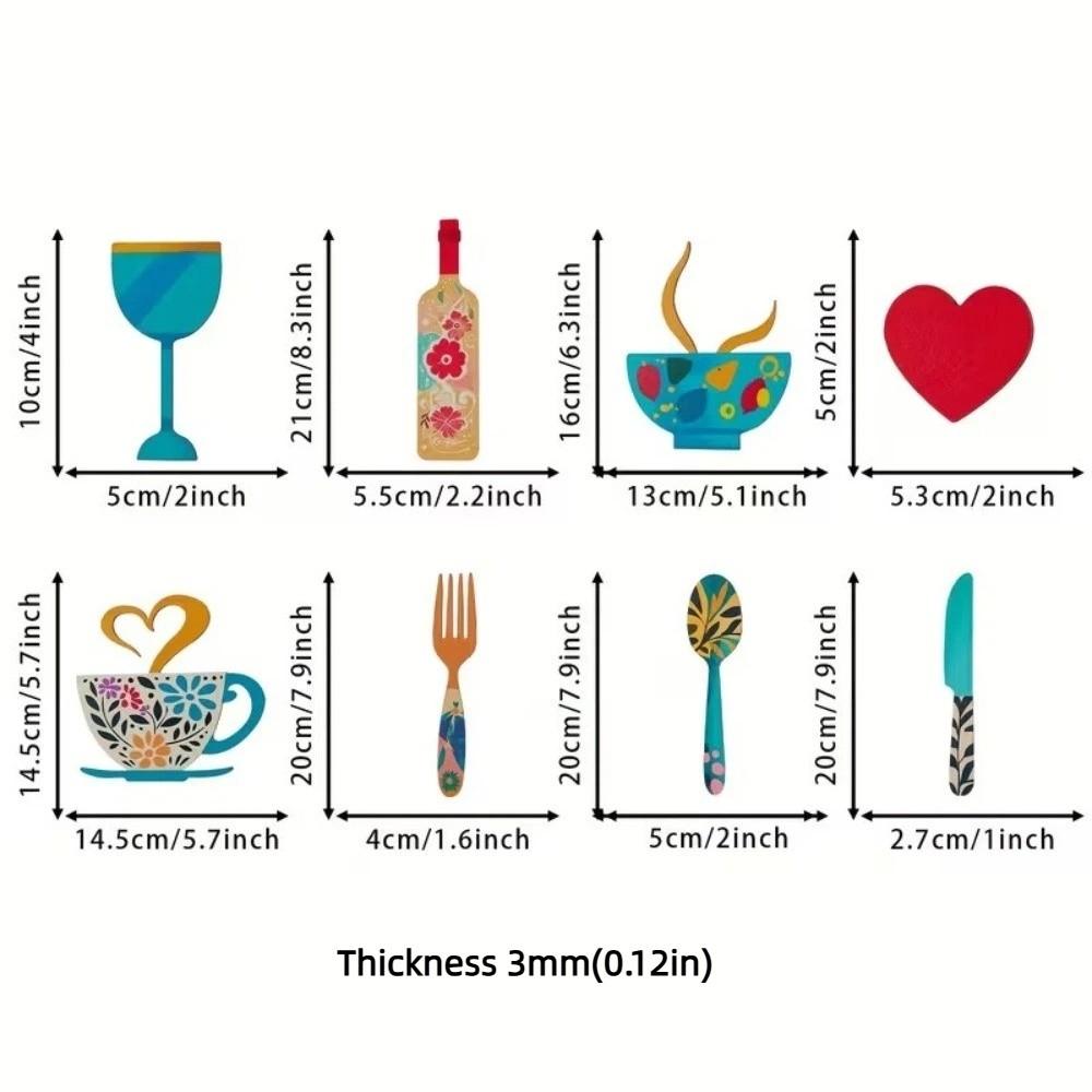 7pcs 2D Coffee-Themed Wall Art Vintage Wall Decor Country Style Kitchen Wall Sign  Kitchen Wall