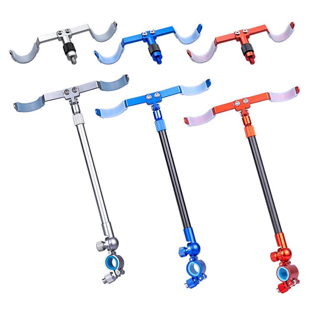 Portable Fishing Rod Holder Hold 2 Rods Adjustable Fishing Pole Holders Foldable Telescopic Detachable Fishing Box Accessories